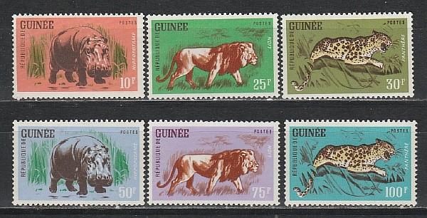 Фауна, Гвинея 1962, 6 марок